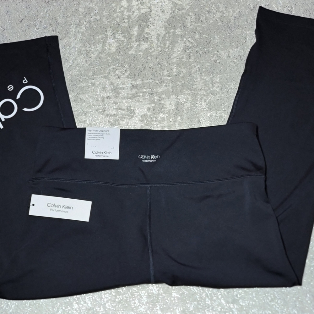 NWT Calvin Klein Women's Performance Black Large Exercise Pants - Picture 6 of 14